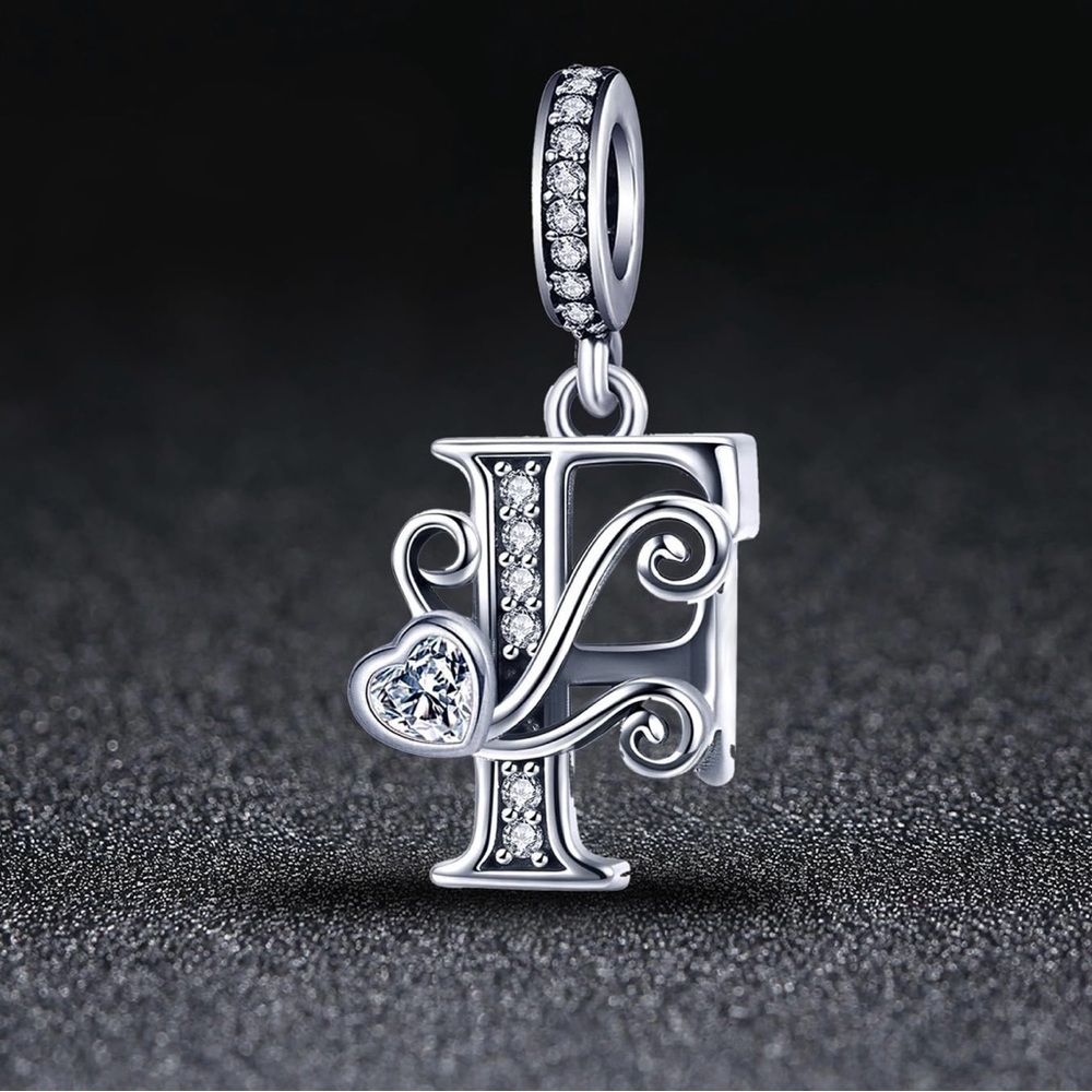 Silver Letter Charm Fit for Pandora Charms Bracelet Alphabet Initial Dangle